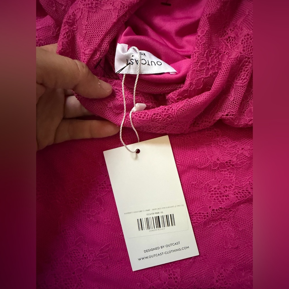 Pink Ruffled Mini Dress - Picture 5 of 6